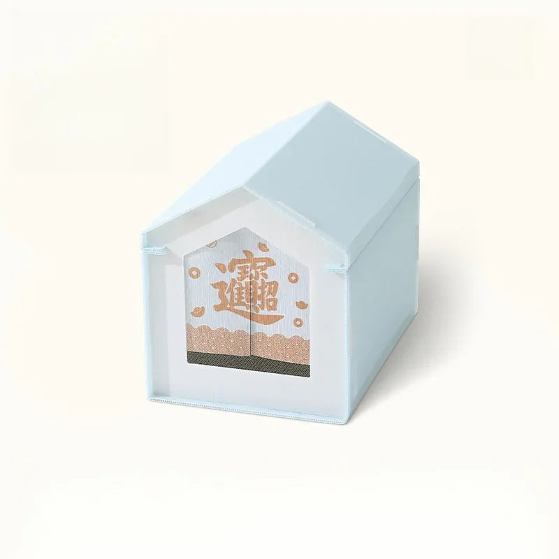 Foldable Cat House with Cat Scratching Board Waterproof Pet House Washable Cat Cave House Breathable Dog Nest Removable Cat Bed