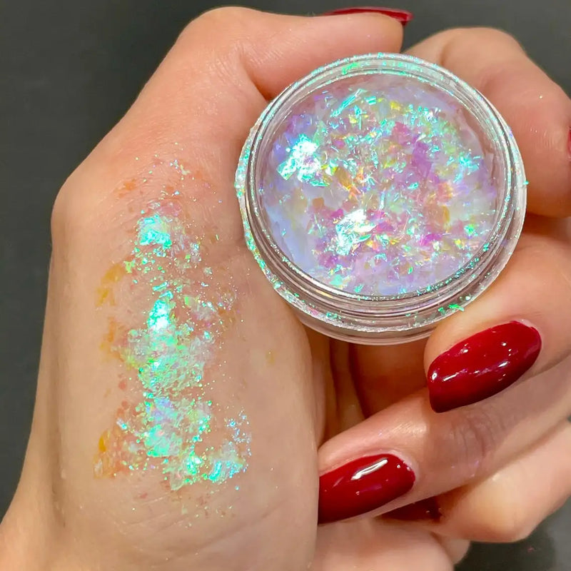 1Jar Aurora Chameleon Snowflake Ultra-Thin Iridescent Nail Sequins Holographic Opal EyeShadow Ice Glitter Nail Chameleon Flakes