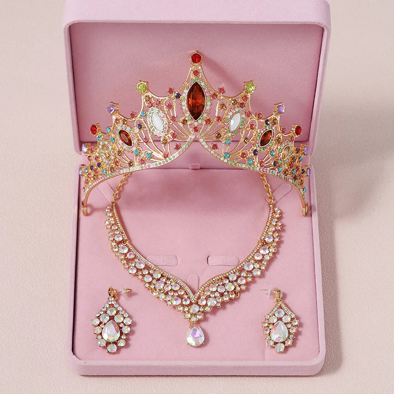 Bride Crown 3-piece Set of Artificial Crystal Sweet Birthday