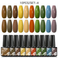 Mtssii 10PCS Reflective Gel Nail Polish Set Fluorescent Glitter Semi Permanent Hybrid Gel Varnish Soak Off UV Lamp For Manicure