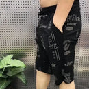 Summer Men's Clothing Letter Printing Pockets Elastic High Waisted Office Lady Straight Sweatpants Vacation Boyfriend Shorts