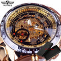 Winner Classic Series Golden Movement Steel Mens Skeleton Man Wrist Watch Mechanical Top Brand Luxury Fashion Automatic Watches