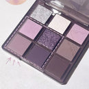 Pearlescent Matte Grey Purple Eye Shadow Punk Smoke Purple 9 Colors Eyeshadow Palette Makeup Palette Glitter Eye Pigment Palett