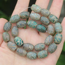 8pcs ,10x14mm Natural Green Agate Ancient Tibet Dzi beads, Many patterns, For DIY Jewelry making !