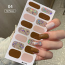 New 16 Strips Autumn Nail Stickers Full Cover Nail Patch Leopard Print 3D Nail Stickers Nail Polish Strips DIY Nail Art Making