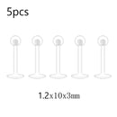 5PCS Clear Piercing Septum Nose Studs Nose Hoop Tongue Ring Helix Ear Hoop Lip Stud Eyebrow Tragus Septum Horseshoe Rings