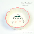 Little Hamster Food Basin Ceramic Rice Bowl Flower and Mouse Djungarian Hamster Special Daily Necessities Cage Toy Set Food Bowl