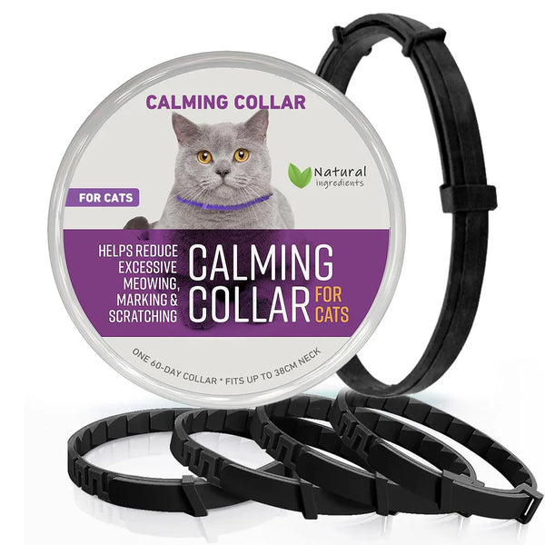 Pet Calming Collar for Cats Effective Relief Reduce Anxiety Stress Pheromones Relaxing Breakaway Collar for Kittens Puppies Dogs