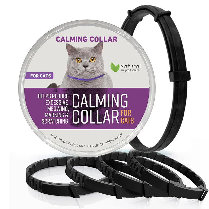 Pet Calming Collar for Cats Effective Relief Reduce Anxiety Stress Pheromones Relaxing Breakaway Collar for Kittens Puppies Dogs