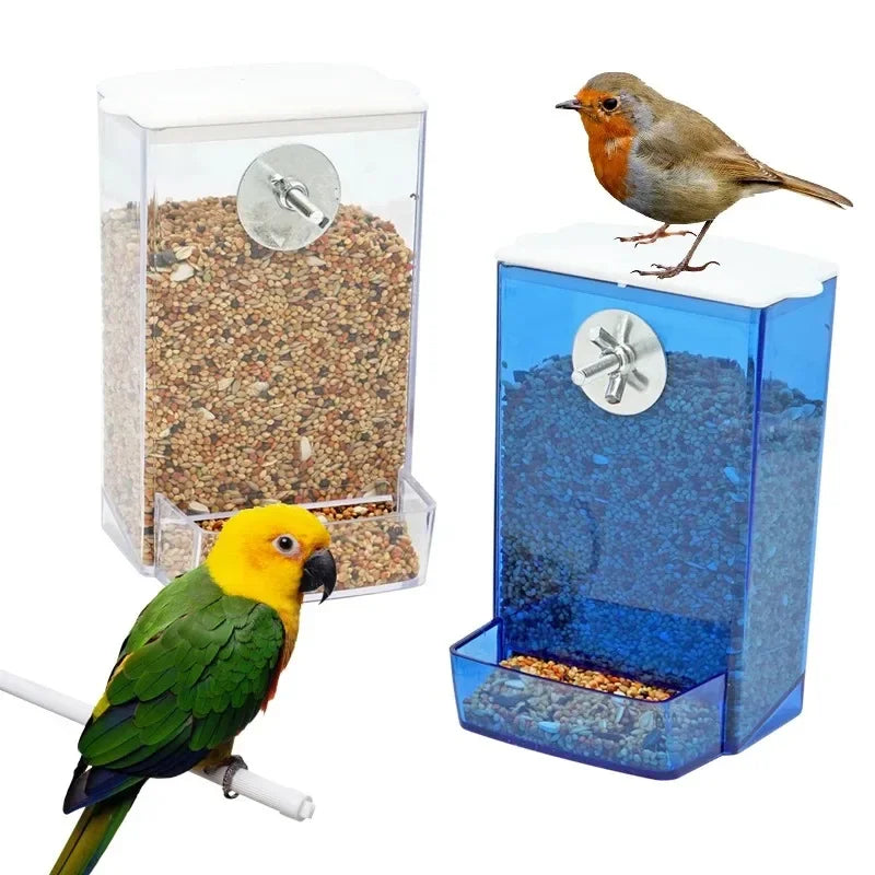 Bird Feeder Automatic Dispenser Anti-Splash Dust Dispensing Feeder Box for Small and Medium Parakeets Bird Cage Accessories