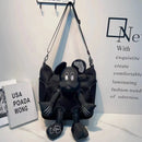 Women's shoulder casual large handbag mesh fabric cowhide large capacity commuting bag crossbody large doll bag For Women ladies