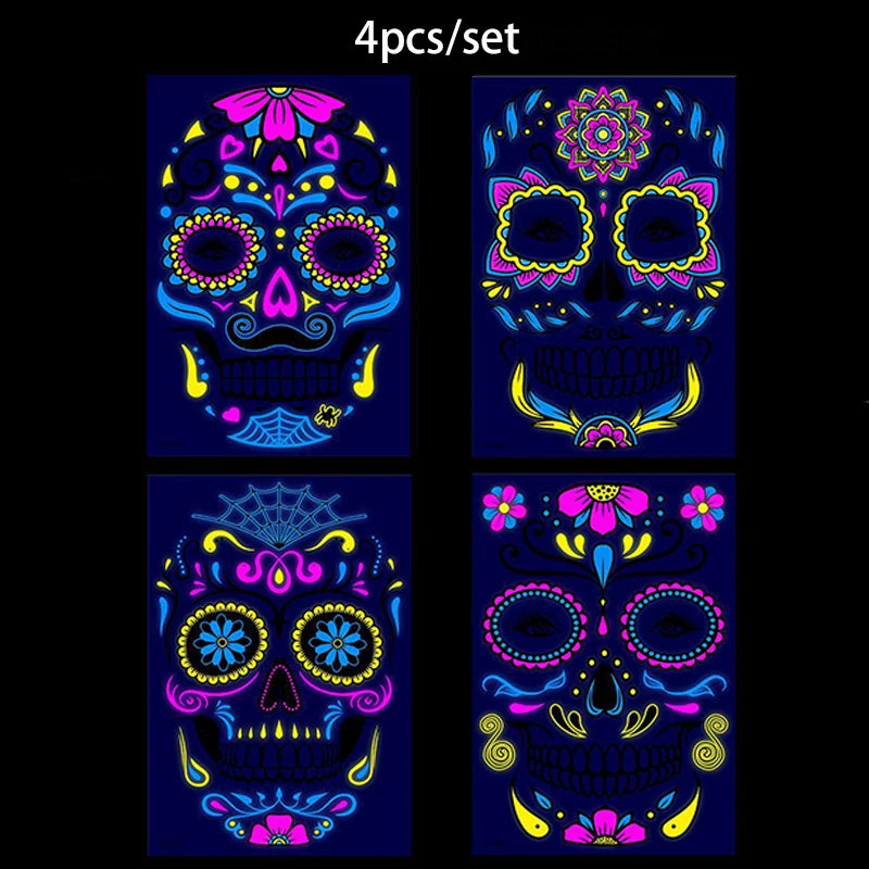 Face Festival Tattoo Costume Party Stickers Halloween Waterproof Temporary Tattoo Stickers Makeup Body Dress Up Decoration