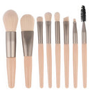 Mini 8-piece portable makeup brush set - soft hair, travel friendly, concealer, powder, eye cosmetics tools, compact design, eas