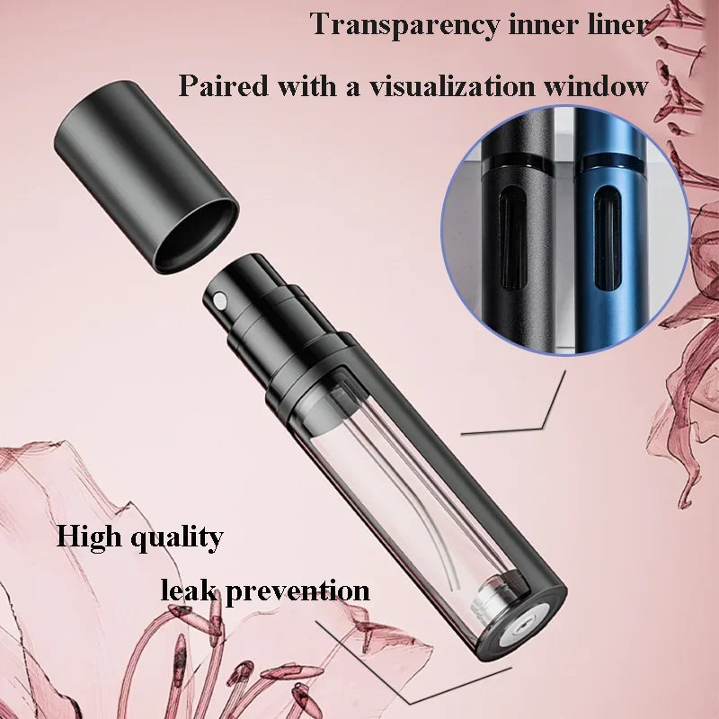 10/8/5ml Mini Perfume Refillable Bottle Liquid Container For Cosmetics Bottom Charge Spray Bottling Dispenser Press Head Travel