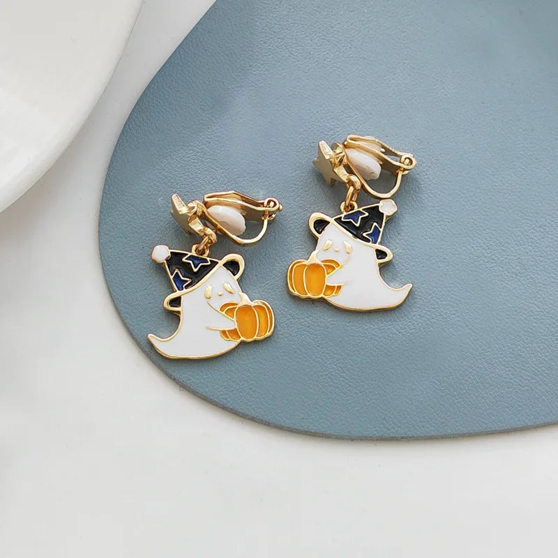 Mihan Cute Jewelry Animal Earrings Halloween Party Gifts 925 Silver Needle Lovely Design Pumpkin Earrings For Women Girl