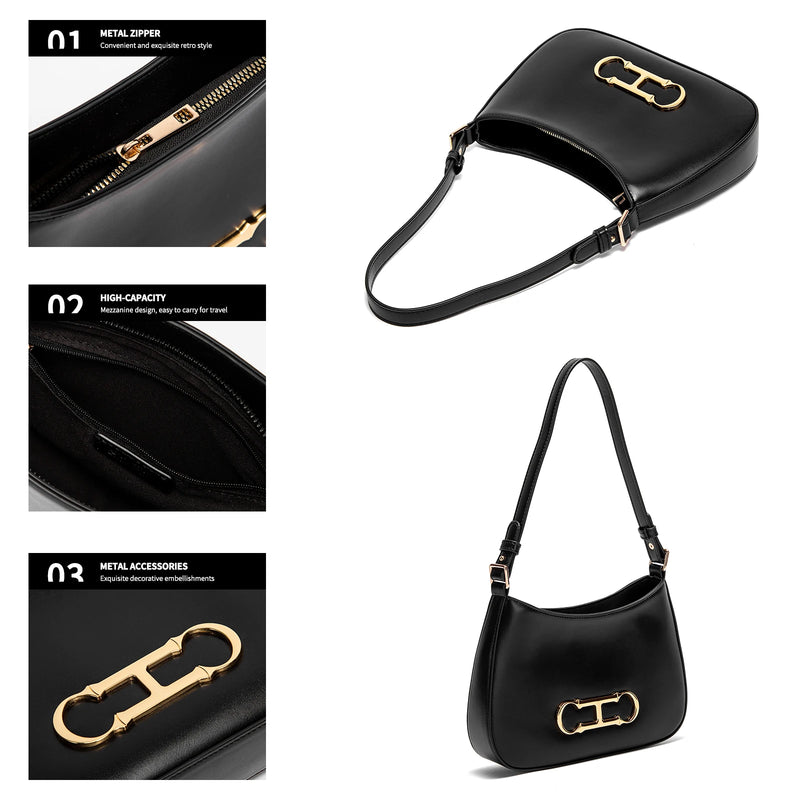 Fashion Classic Women's New Shoulder Bag Solid Color Retro Style Party Date Women's Shoulder Bag