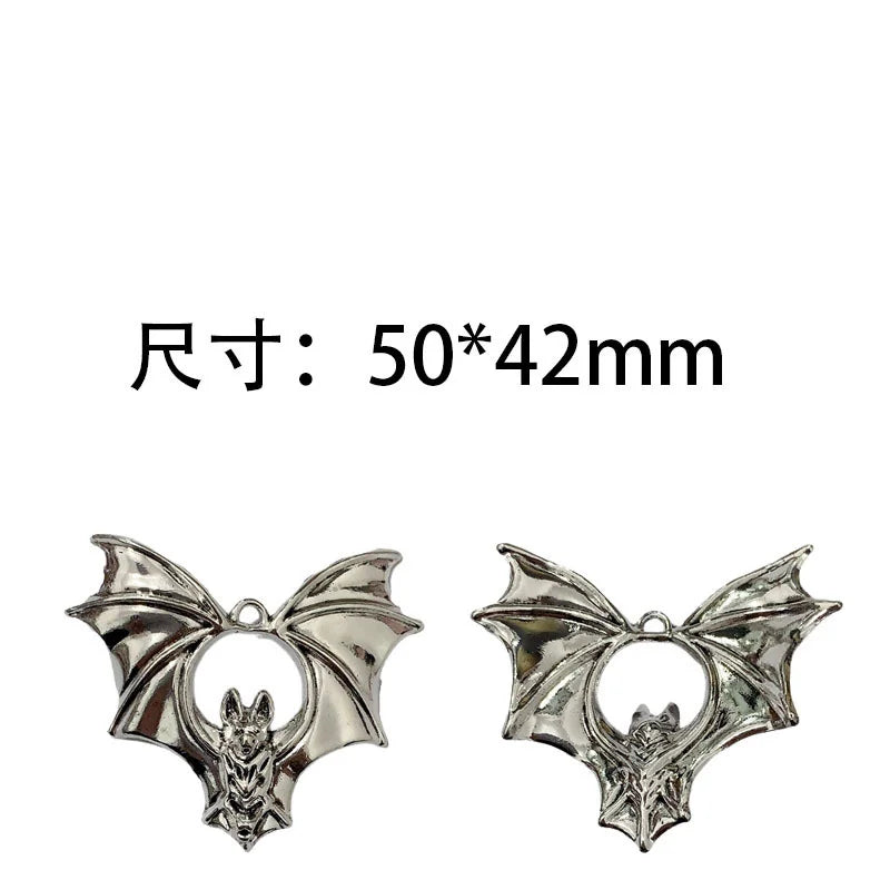 2pcs 43*48 Gothic 2023 New Design Zinc Alloy Bat Pendants Punk Biker Animal Jewelry Accessories DIY Handmade Jewelry Making
