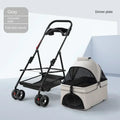 Suitable for dogs and cats to use outdoors. Foldable pet stroller, four-wheel dog travel cart, with storage basket