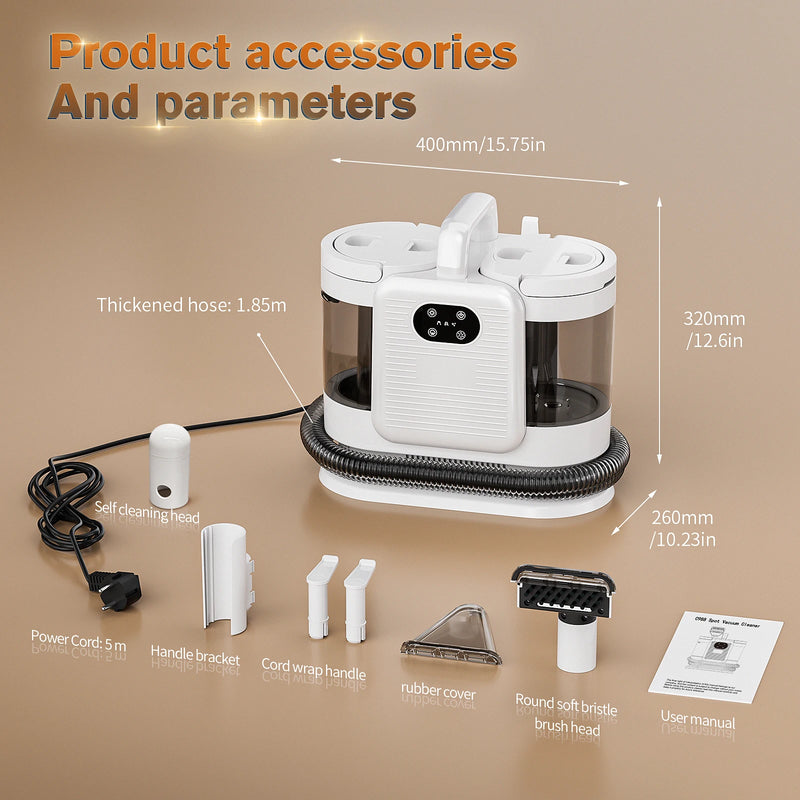 C988 1650W  Hot and Steam Clean Machine Vacuum Cleaner Spray 13KPA Touch Screen 4 cleaning mode Smart Voice Handheld Carpet Clea