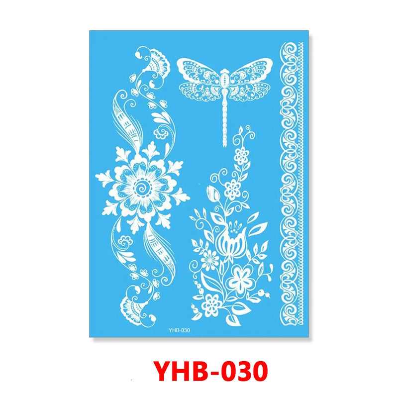 1PC Hanna Lace Tattoo Sticker White Silk Printing Waterproof Disposable Tattoo for Arm Sexy Bracelet