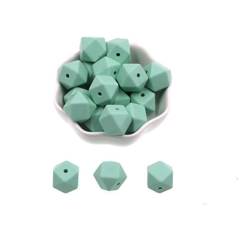 Kovict 14/17mm 10pcs Hexagon Silicone Beads For Jewelry Making Silicone Bead To Make Bracelets Necklace Making Accessories