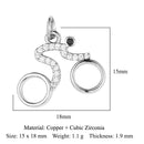 Fashion Cat Horseshoe Copper CZ Cycling Charm Wholesale Bear Butterfly Racket Pendant For Bracelet Necklace Making