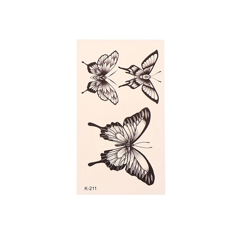 1Sheet Waterproof Temporary Tattoo Sticker 3D Butterfly Theme Fake Tattoo for Women Body Leg Arm Art