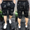 Summer Men's Clothing Letter Printing Pockets Elastic High Waisted Office Lady Straight Sweatpants Vacation Boyfriend Shorts