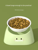 Drinking Water Integrated Oblique Mouth Neck Protection Automatic Anti-Tumble Cat Bowl