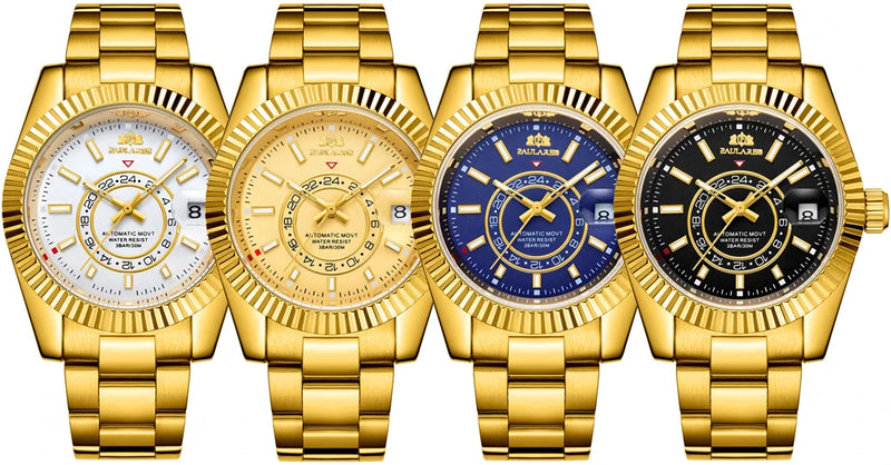 Automatic Watch for Men Mechanical Movement Stainless Steel Rose Gold Blue Luxury Sky 40mm Reloj Hombre Baratos