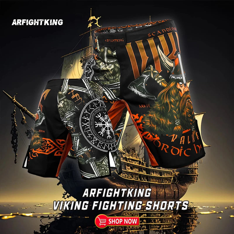 شورت تدريب رياضي قتالي MMA Muscle Warrior سريع الجفاف ومتين لممارسة اللياقة البدنية ومواي تاي وركوب الدراجات في الهواء الطلق