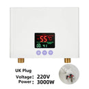 110V 220V Instant Water Heater Bathroom Kitchen Wall Mounted Electric Water Heater LCD Temperature Display with Remote Control