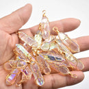 New Fashion crystal colorfull pillar Handmade copper wire pendant for jewelry pendants making 20pcs/lot Wholesale free shipping