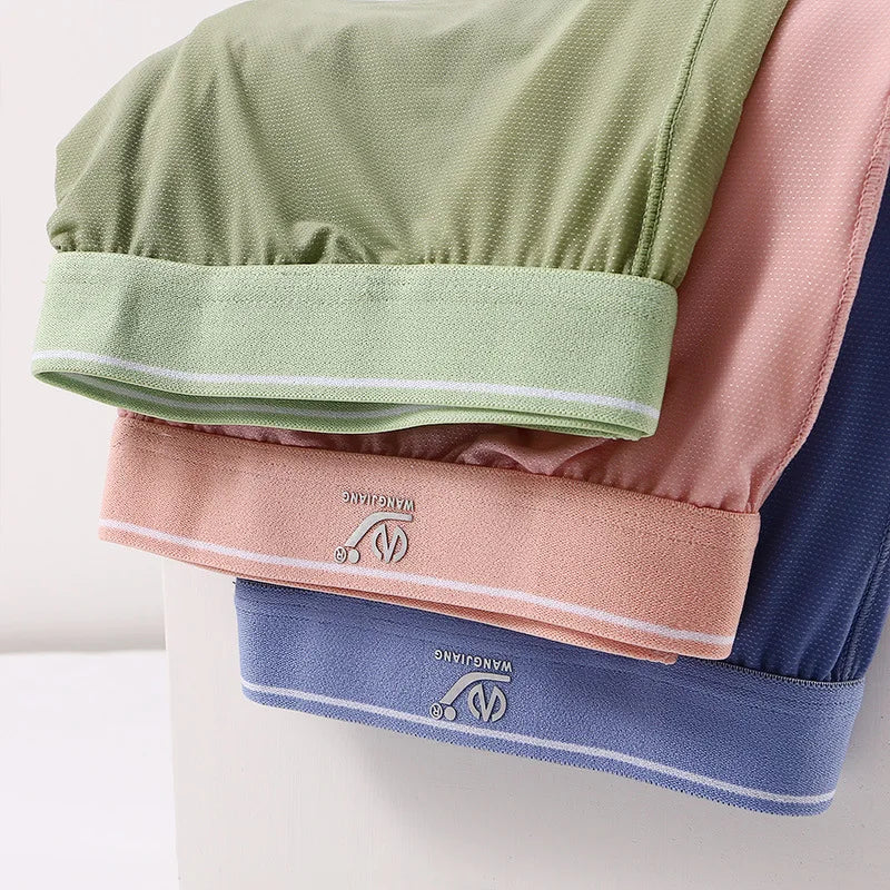 Cool and Breathable Men's Ice Silk Casual Shorts Open Side  for Summer Homewear Arrow Shorts