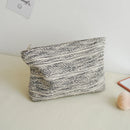 DJDF Large Capacity Women's Cosmetic Bag, Black & White Sketch Line, Canvas Skincare Organizer, Portable Travel Toiletry Bag