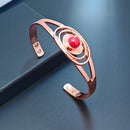 Luxury Pure Copper Women's bangles Bracelets Blue Stone Adjustable Open Cuff Health Bangles Fashion Jewelry