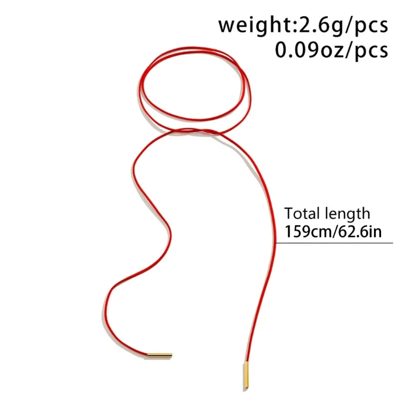 Summer Boho Necklace Long Rope Choker Necklace Velvet Strap Rope Choker Chain for Women Girls Party Jewelry Ornament