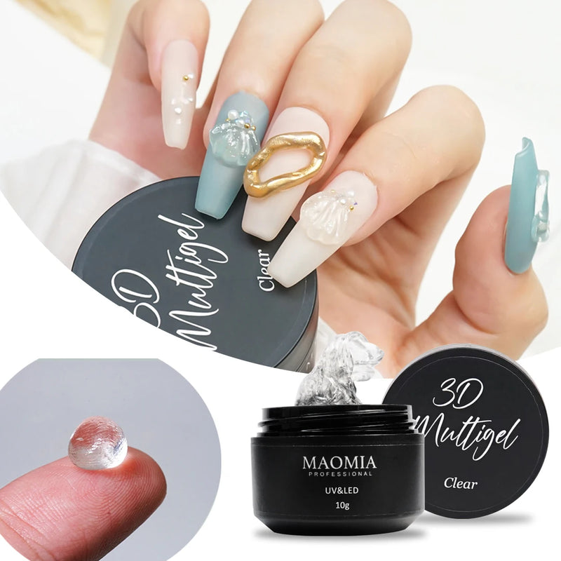 Non stick hand Extension gel Soft Solid Gel Polish 3D Multigel Stereoscopic Carved Gel Soak Off UV LED Nail Painting Sculpture