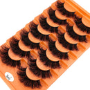 New 7 Pairs 20-25mm 8D fake Lashes Bulk Faux with Custom Wispy Natural Mink Eyelash Wholesales makeup Fluffy False Eyelashes