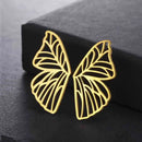 My Shape Butterfly Earrings Stainless Steel Butterfly Wings Big Earrings for Women Girls Sweet Delicate Stud Earrings Jewelry