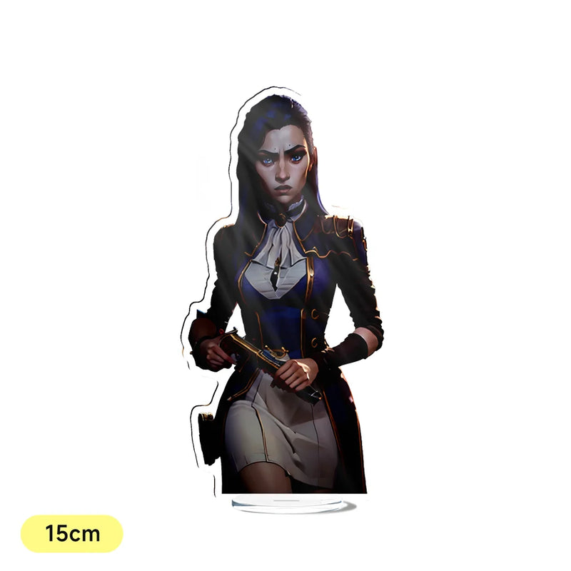 Anime Arcane League of Legends Jinx Vi Acrylic Acrylic Stand Cosplay Model Plate Desk Decor Standing Sign Prop Fans