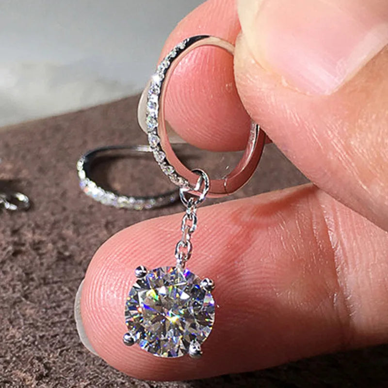 2024 New Bride Engagement Wedding Jewelry Elegant Shiny Mosan Diamond Beautiful Gift Milan Girl Fashion Pendant Earrings