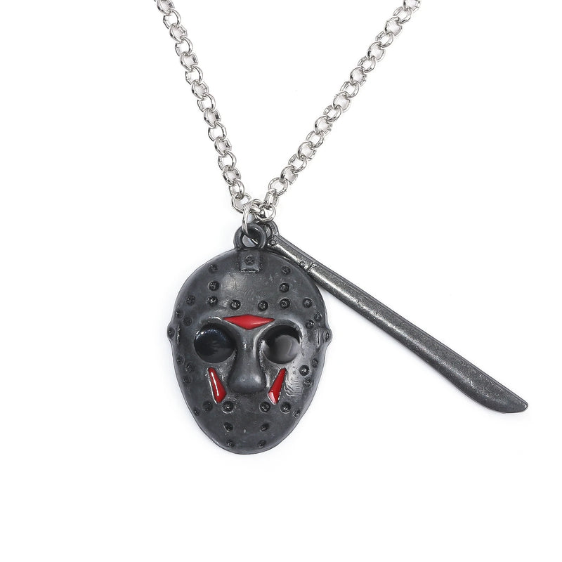 Horror Movie Friday Keychain Jason Voorhees Mask Machete Alloy Key Chains Fan Gift Jewelry