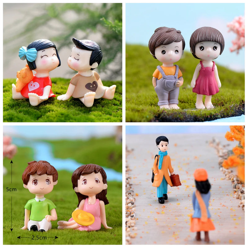 Miniature Fairy Garden Accessories Cute Kawaii Lovers Ornament Statue Figurines Home Garden Landscape Dollhouse Terrarium Decor