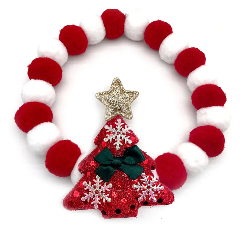 20pcs Christmas Cute Ball Collars Small Dog Bow Ties Neckties Dog Supplies Grooming Accessories for Small Middle Large Dog