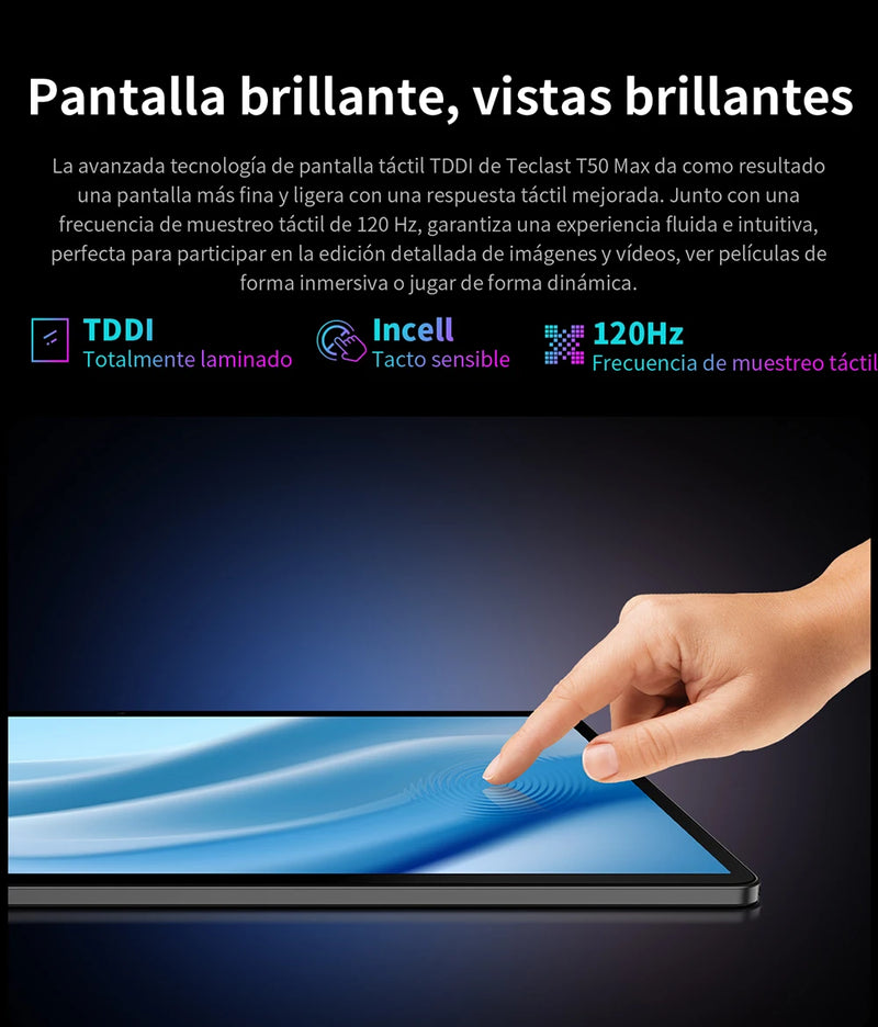 Teclast T50Max Android 14 Tablet 11 90Hz Refresh Rate Max 20GB RAM 256GB ROM Helio G99 CPU 8000mAh 18W Fast Charging 4G LTE GPS