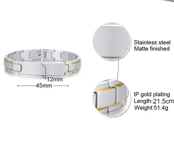 Men Personalized Custom Engrave ID Bracelets Stainless Steel Link Chain Medical  Bracelet