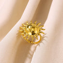 Lucky Cross Stainless Steel Rings For Women Men Fashion Gold Color Sun Butterfly Geometry Ring Punk Jewelry Christmas Anillos