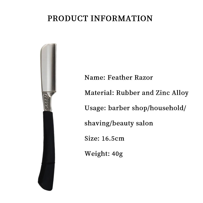 Feather Shaver Straight Edge Barber Razor Stable Haircut Beard Eyebrow Shaving Tool Hairdresser Trimming Gift