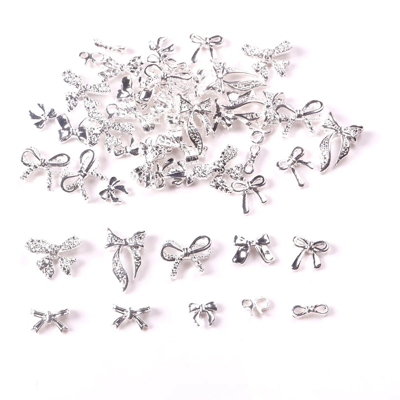 TSZS 10pcs Luxury Kawaii Bow Nail Art Charms 3D Japanese Alloy Bow Tie Jewelry Nail Rhinestone Decoration DIY Access